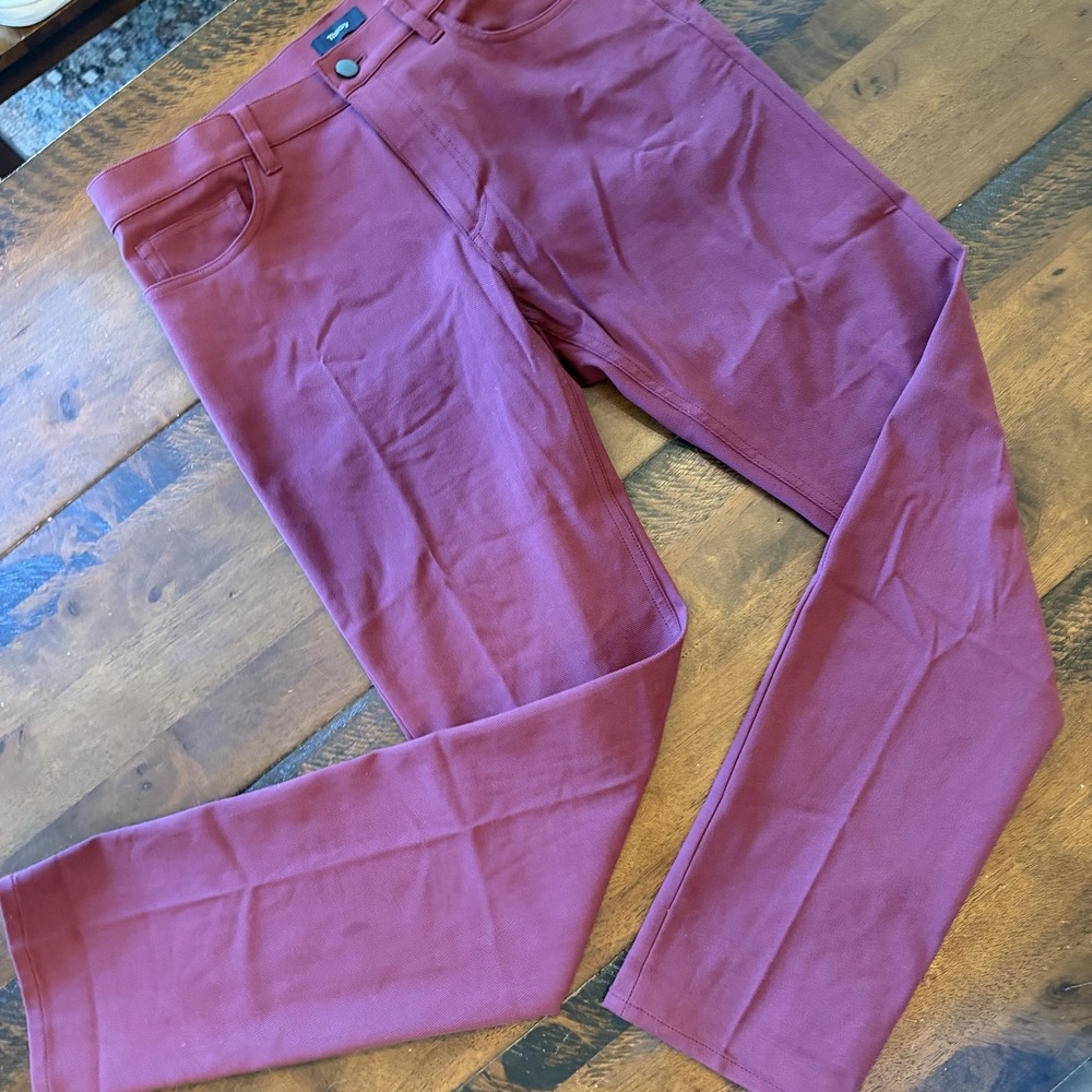Theory Mens 33x32 Red Raffi Neoteric Twill Slim Fit Stretch Chino Pants L0774201